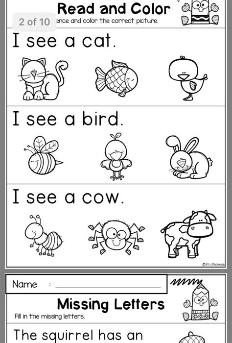 Pre K Literacy Worksheet