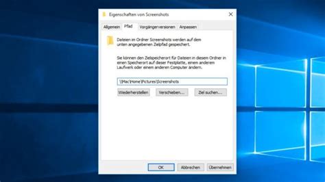 Windows 10 Standard Ordner Für Screenshots Festlegen