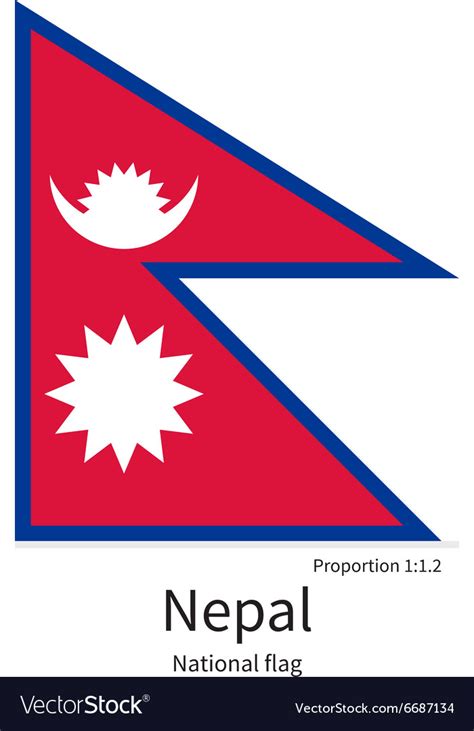 National Flag Of Nepal With Correct Proportions Vector Image