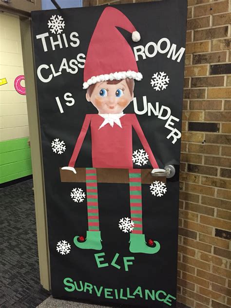 1st Grade Classroom Door The Teacher Won An Elf On The Shelf So We Decorate… Door