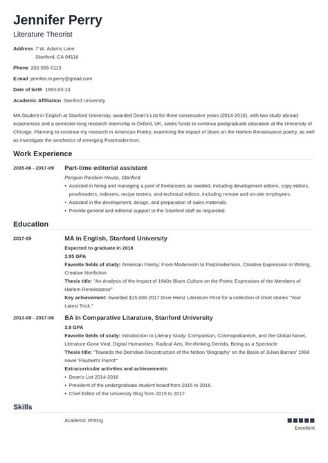 Scholarship Resume Examples Template With Objective