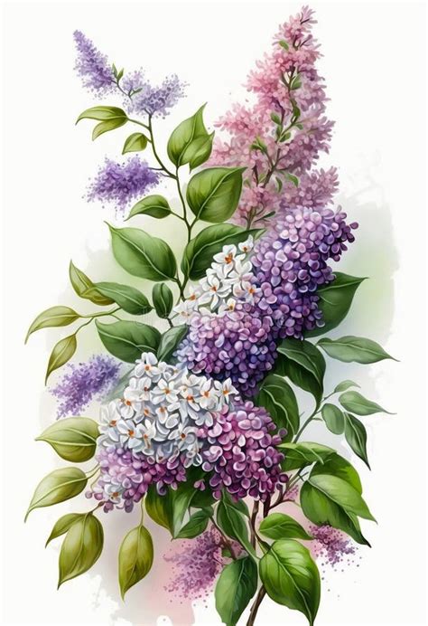 Watercolor Lilacs Stock Illustrations 334 Watercolor Lilacs Stock