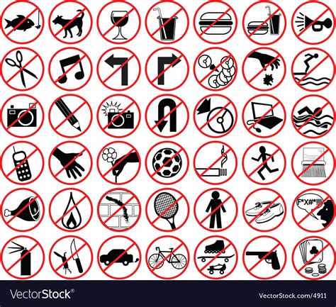 Forbidden Icons Royalty Free Vector Image Vectorstock