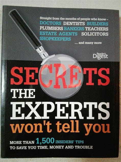 Secrets The Experts Wont Tell You Reader Digest Hobbies And Toys Books