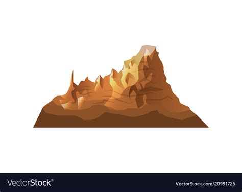 Desert Mountain Isolated Icon Royalty Free Vector Image