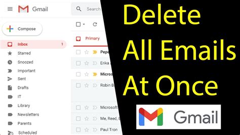 How To Delete All Emails At Once From Gmail Inbox Youtube