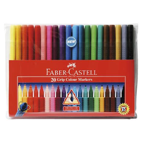 Faber Castell Triangular Dot Grip Felt Tip Assorted Coloured Markers