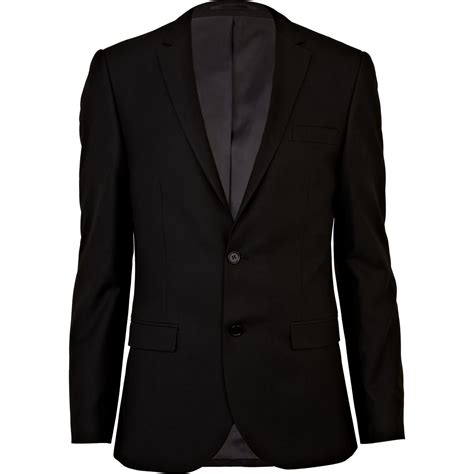 Lyst River Island Black Slim Suit Jacket In Black For Men