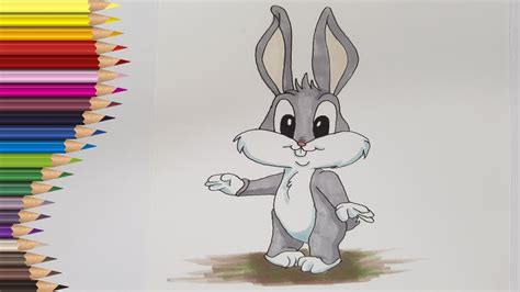 💙 ️💛 Iepurele Bugs Bunny Desenat Si Colorat Baby Looney Tunes Pt