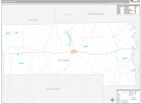 Putnam County, MO Wall Map Premium Style by MarketMAPS - MapSales.com
