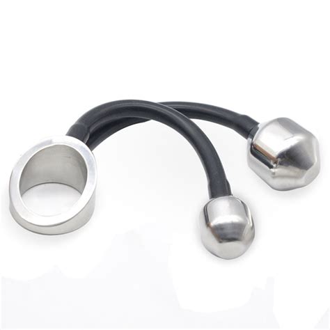 New Cock Ring Steel Metal Penis Rings With Anal Plug Prostate Massage