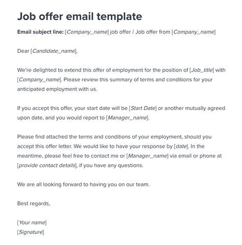 Formal Job Offer Letter Sample Template Workable