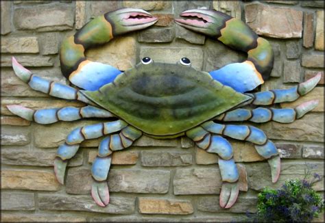 Available in different styles and colors. Metal crab wall art, Beach decor, Nautical Gift, Tropical ...