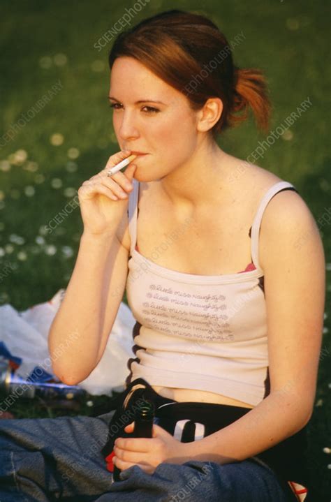 Teenage Girl Smoking Stock Image M3700918 Science Photo Library