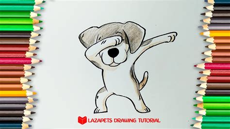 How To Draw A Dabbing Dog Lazapets Drawing Tutorial Youtube