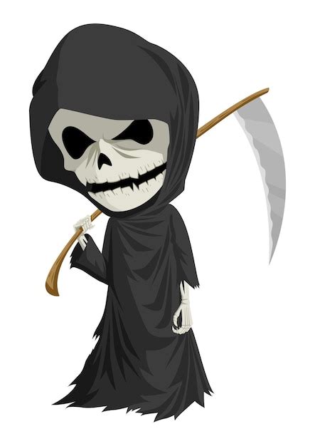 Premium Vector Cartoon Illustration Of Grim Reaper With Scythe