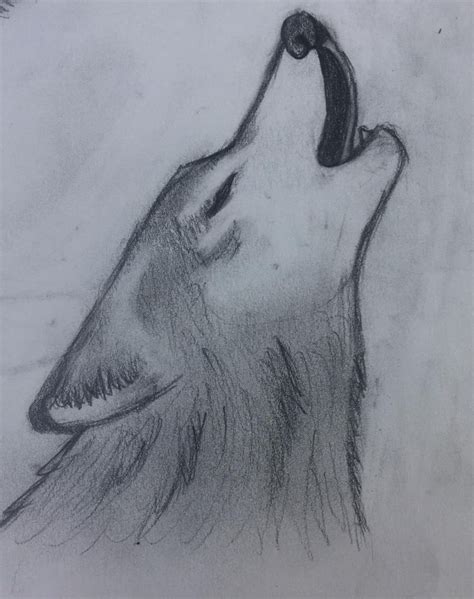 Howling Wolf Drawing Wolf Drawing Easy Drawings Sketches Meaningful Drawings
