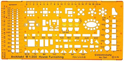 Buy 1200 Scale Architectural Drawing Template Stencil Architect