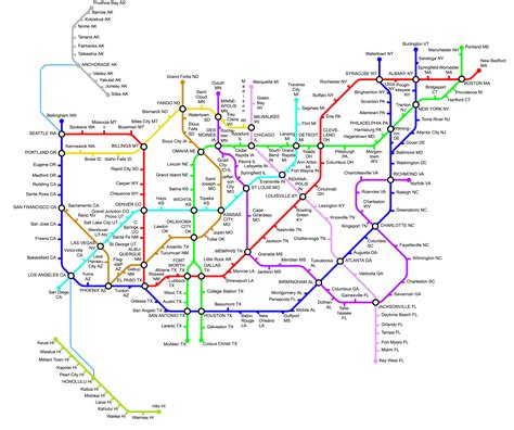 Hypothetical Usa Subway Map V 20 Made By Me Using Beno Metromap