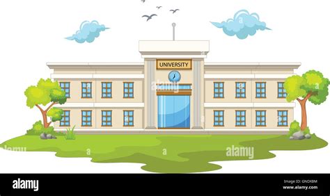 University Building Cartoon Stock Vector Images Alamy