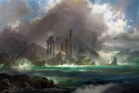 Ancient Ruins Ancient Ruins Fantasy Landscape Environmental Art