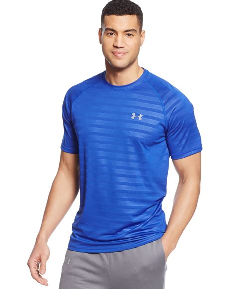 Under Armour Heatgear® Tech Short Sleeve Patterned T Shirt In Blue For