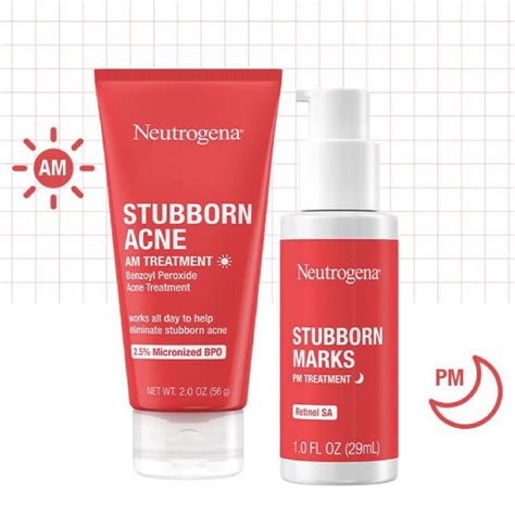 Neutrogena Stubborn Acne Am Benzoyl Peroxide Marks Pm Treatment Retinol Sa Ultra Gentle