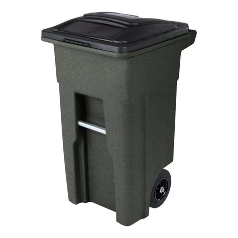 Toter 32 Gal Trash Can Greenstone With Wheels And Lid