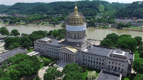 Aerial View Of The Capitol Dome Repair Charleston W Va Youtube