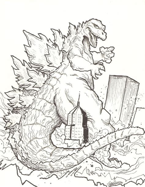 Godzilla (ゴジラ gōjira?) (/ɡɒdˈzɪlə/ ɡoꜜʑiɽa ) es un monstruo japonés ficticio, que ha protagonizado numerosas películas y se ha convertido en uno de los personajes cinematográficos más conocidos. Godzilla - Coloring Pages & Pictures - IMAGIXS | Fiesta de ...