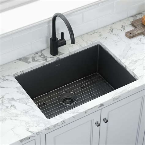 Ruvati Gunmetal Black Stainless Steel 30 In Single Bowl Undermount