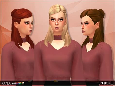 Sims 4 Hairs The Sims Resource Enrique`s Kayla Hair Retextured
