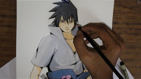 Drawing Sasuke Uchiha Naruto Shippuden Time Lapse Youtube