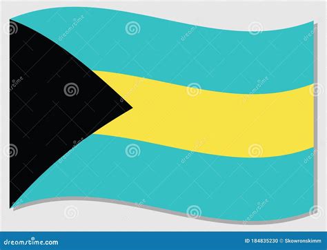 Waving Flag Of Bahamas Vector Graphic Waving Bahamian Flag