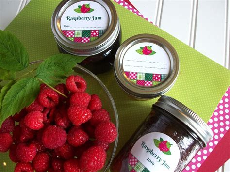Country Quilt Red Raspberry Canning Jar Labels Cute Printed Etsy