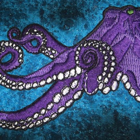 Huge Giant Octopus Octopie Jacket Back Iron On Patch Green Etsy