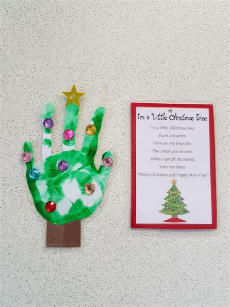 Christmas Tree Hand Print Ornament Handprint Christmas Tree