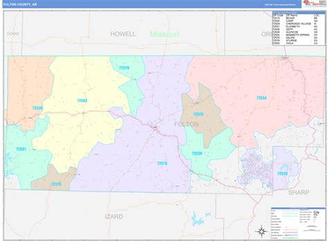Fulton County Ar Wall Map Color Cast Style By Marketmaps