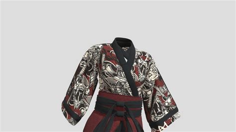 Japanese Kimono Haori 3d Model By Sunway 48809d0 Sketchfab