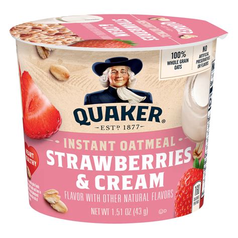 Save On Quaker Instant Oatmeal Strawberries And Cream Order Online