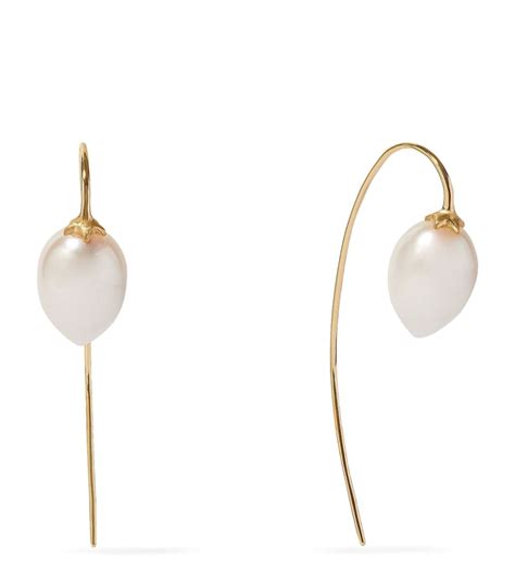 Annoushka Yellow Gold And Pearl Single Hook Earring Harrods Uk