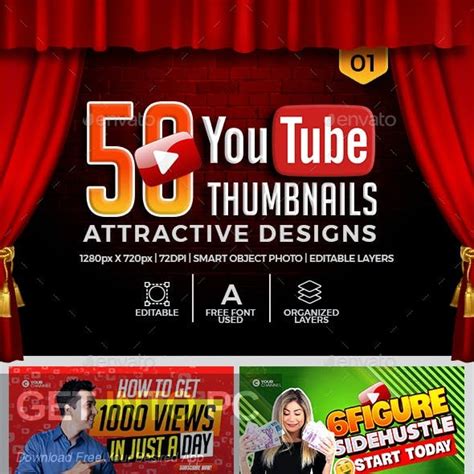 Graphicriver 50 Youtube Thumbnail Templates Psd Free Download