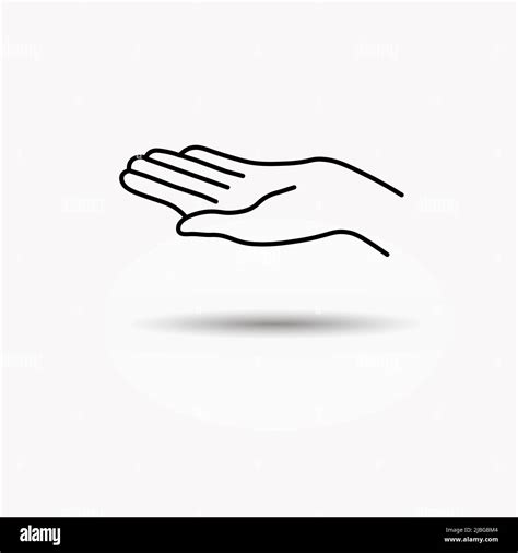 Support Hand Icon Line Icon Hand Symbol Vector Sign Isolated On White
