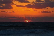 wallpaper sunset, horizon, clouds, waves HD : Widescreen : High ...