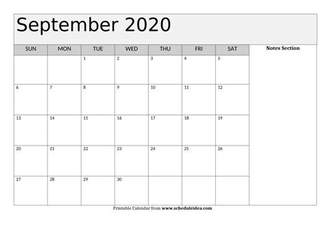 Professional activities are replaced by social and romantic endeavors. Free September 2020 Calendar Portrait Notes A4 Template