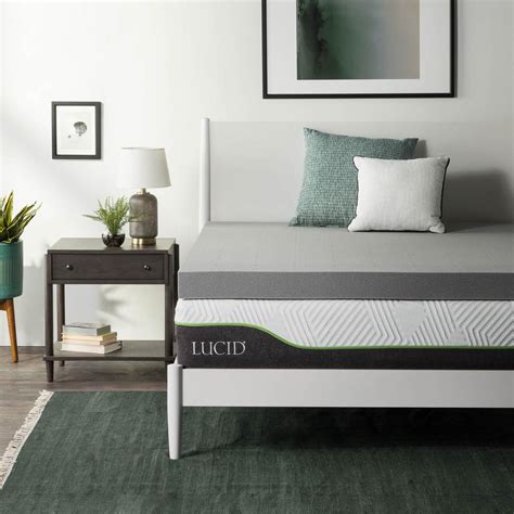 Lucid 4 In Twin Xl Bamboo Charcoal Memory Foam Mattress Topper