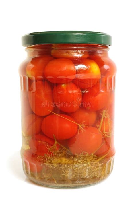 Cherry Tomatoes Canned In Glass Jar Stock Image Image Of Pickled