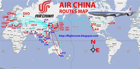 Civil Aviation Air China Routes Map