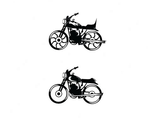 Premium Vector Vintage Classic Motorcycle Silhouette Collection Set