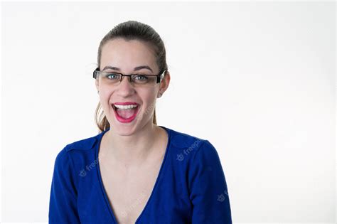 Premium Photo Laughing Business Woman With Glasses